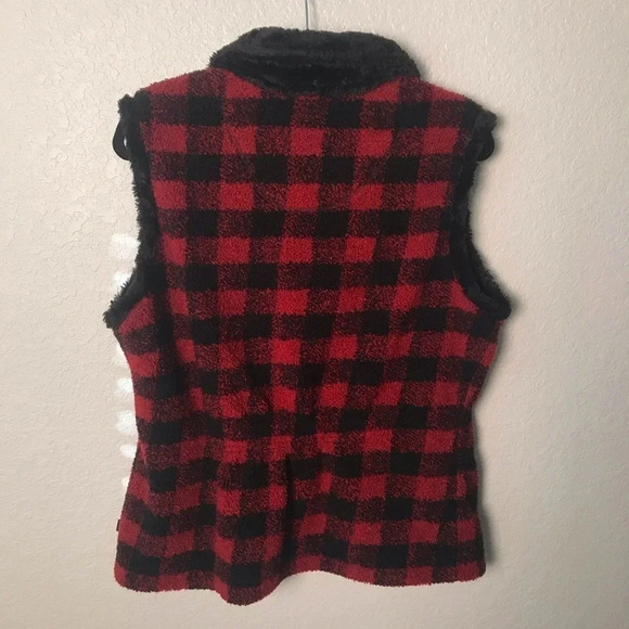 Woolrich Buffalo plaid zip up vest‎ red black medium - Picture 3 of 10